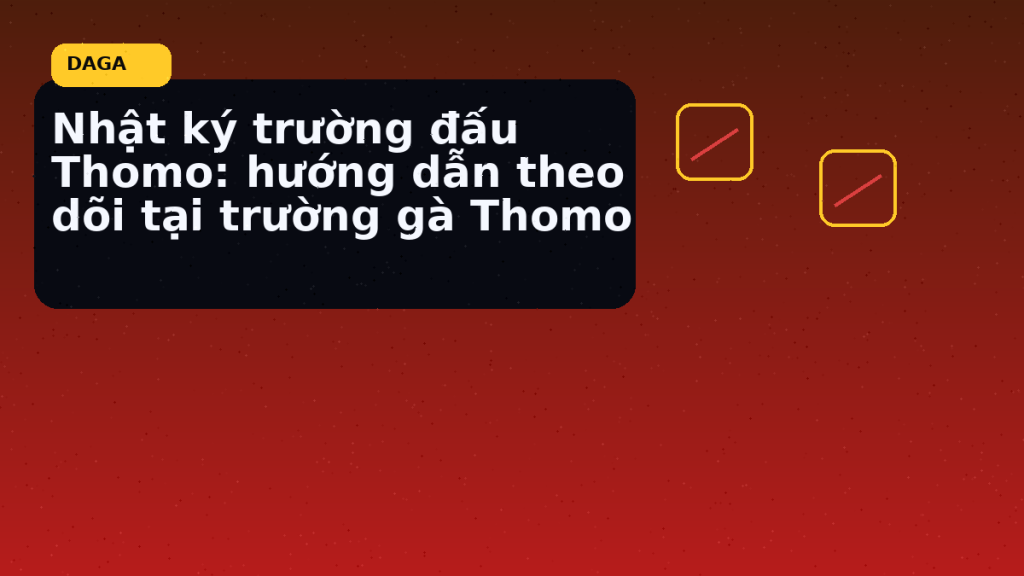 Minh họa thực địa cho Nhật ký trường đấu Thomo: hướng dẫn theo dõi tại trường gà Thomo tại Đá Gà Thomo Radar